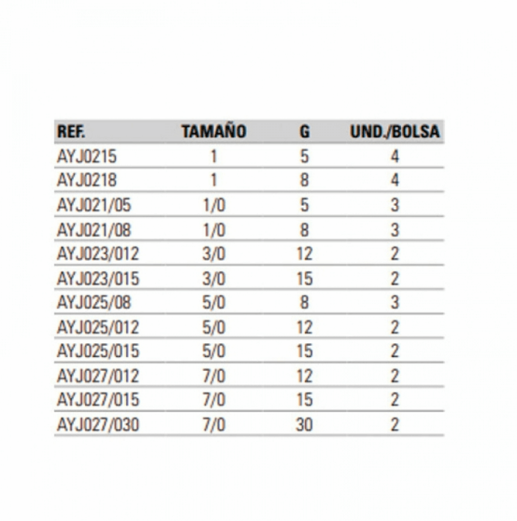 Hooks Jig Yokozuna Extra strong nº5/0 - 20 grams