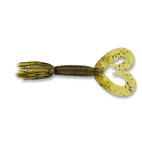 Soft Lure Yamamoto Double Tail Hula Grub 5" - 127 mm Green Pumpkin Black