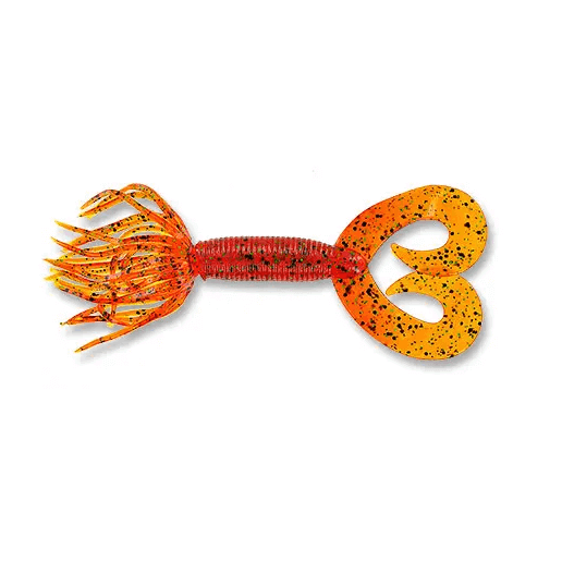 Soft Lure Yamamoto Double Tail Hula Grub 5" - 127 mm Pumpkin Black Green