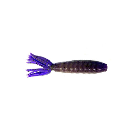 Vinilo Yamamoto Fat Ika 4" en color Brown Grape Black Flake, señuelo ideal para la pesca de Bass y depredadores.