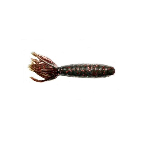 Yamamoto Fat Ika 4 inch Motoroil Red Flake soft fishing lure for bass and predator fish.