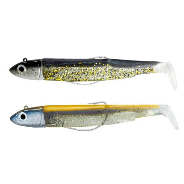 combo doble black minnow 140 gold blue BM1337