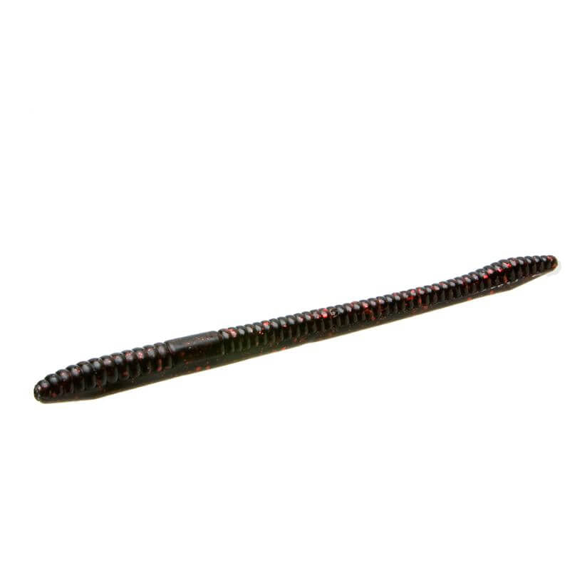 Vinilo Zoom Finesse Worm 120 mm Black Red Glitter - Tienda Bass