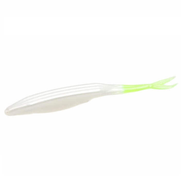 Vinilo Zoom Super Flukes 130 mm Pearl Chartreuse Tail - Tienda Bass