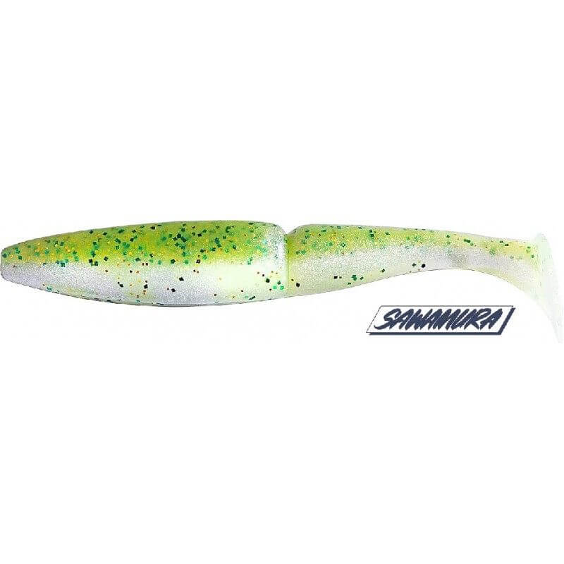 Vinilo Sawamura One Up Shad 7 - 148 mm Yellow Chart 071 - Tienda Bass